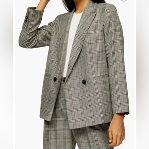 BRAND NEW WITH TAGS, Topshop Check Double Breasted Blazer, size 8